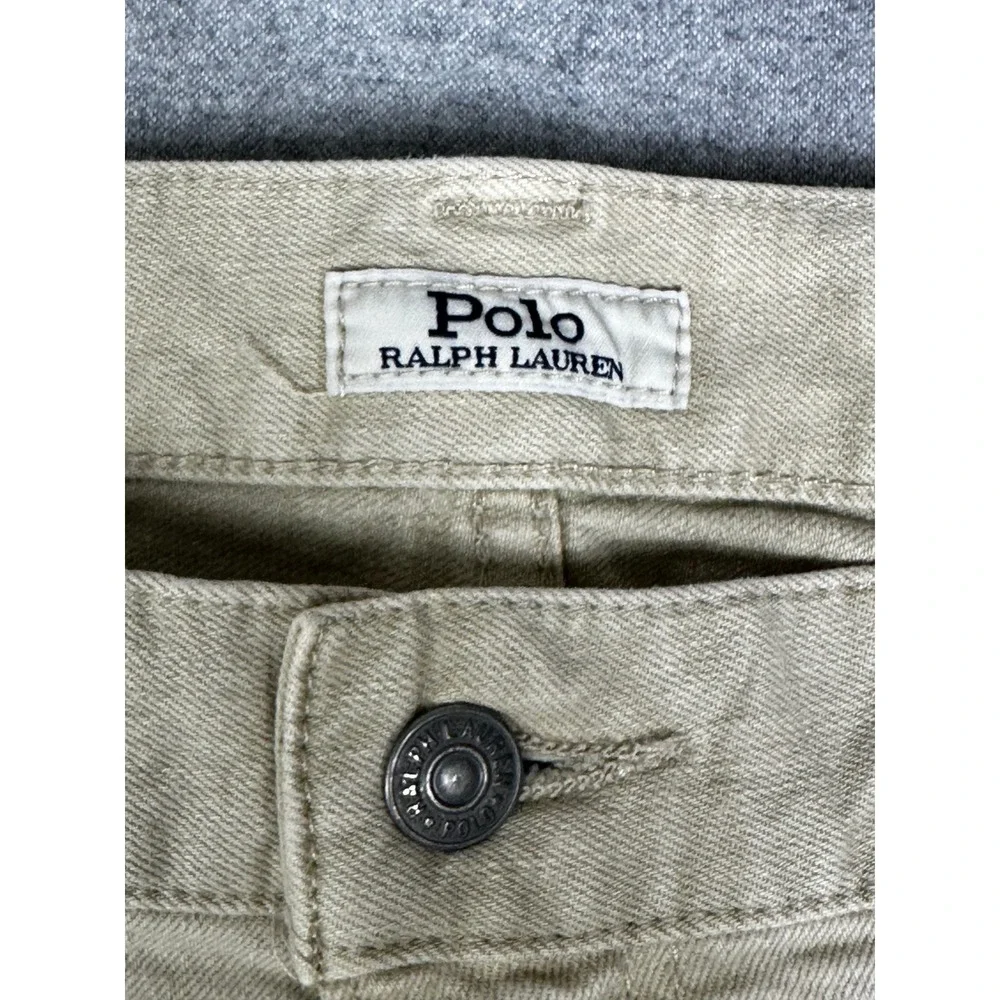 Polo Ralph Lauren Jeans Mens 38x32 Khaki Tan Classic Straight Leg Jeans
